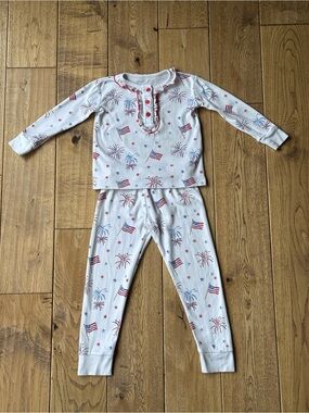 Little English Ruffled Printed Jammies in Flags size 24 Months
